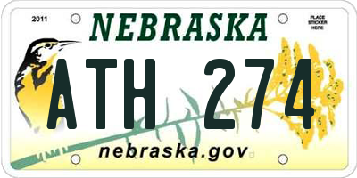NE license plate ATH274