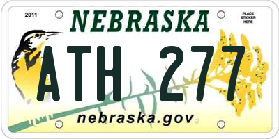 NE license plate ATH277