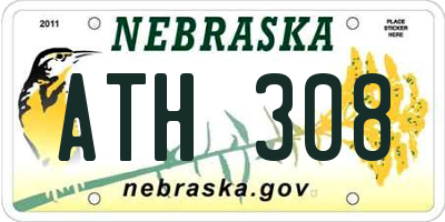 NE license plate ATH308