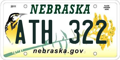 NE license plate ATH322