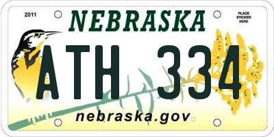 NE license plate ATH334
