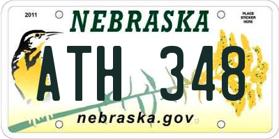 NE license plate ATH348