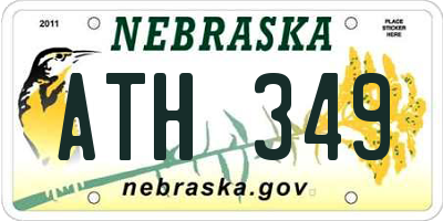 NE license plate ATH349