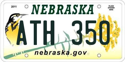 NE license plate ATH350