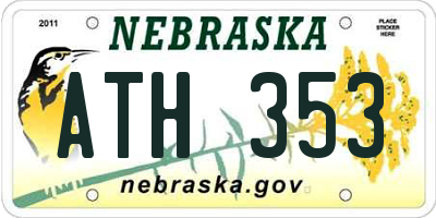 NE license plate ATH353