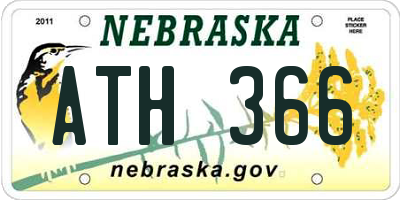 NE license plate ATH366