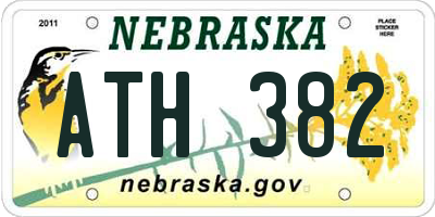 NE license plate ATH382