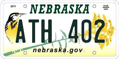 NE license plate ATH402