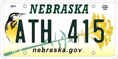 NE license plate ATH415