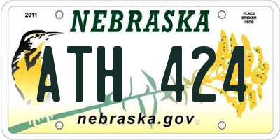 NE license plate ATH424