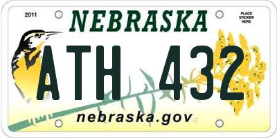 NE license plate ATH432