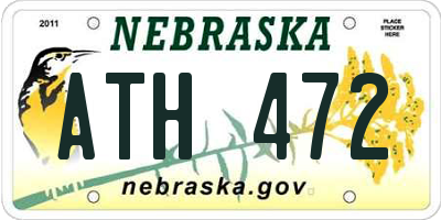 NE license plate ATH472