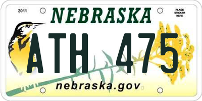 NE license plate ATH475