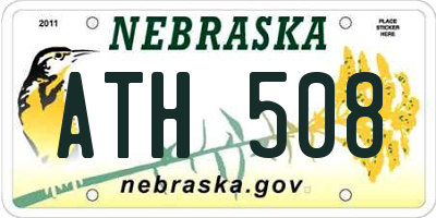 NE license plate ATH508