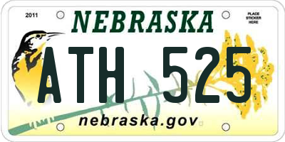 NE license plate ATH525