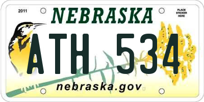 NE license plate ATH534
