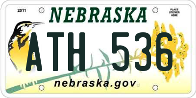 NE license plate ATH536