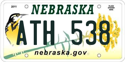 NE license plate ATH538