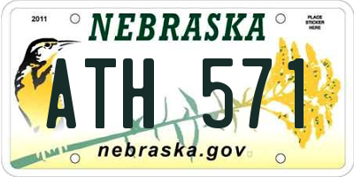 NE license plate ATH571