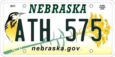 NE license plate ATH575