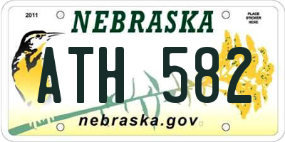 NE license plate ATH582