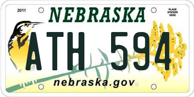 NE license plate ATH594