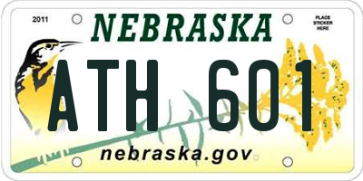 NE license plate ATH601