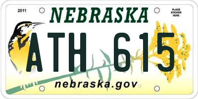 NE license plate ATH615