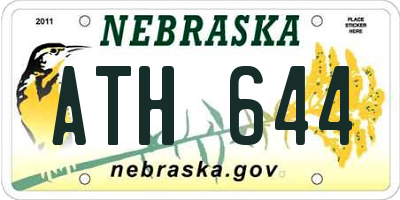 NE license plate ATH644