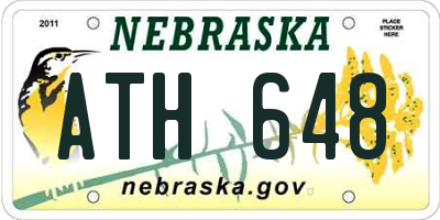 NE license plate ATH648