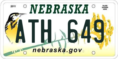 NE license plate ATH649