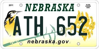 NE license plate ATH652