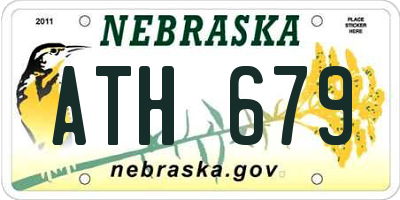 NE license plate ATH679