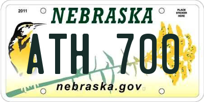 NE license plate ATH700