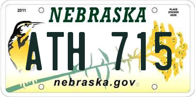 NE license plate ATH715