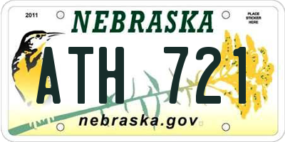 NE license plate ATH721