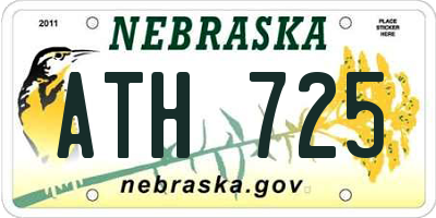 NE license plate ATH725