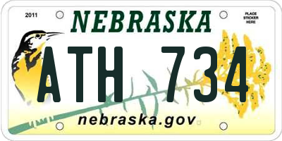 NE license plate ATH734