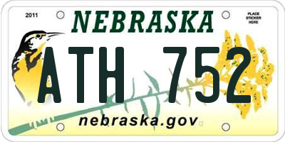 NE license plate ATH752