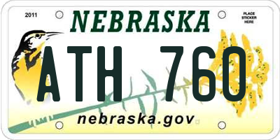 NE license plate ATH760