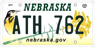NE license plate ATH762