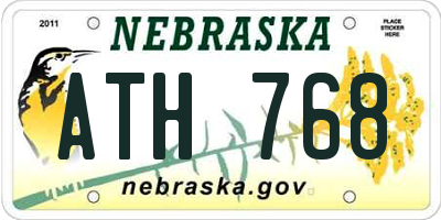 NE license plate ATH768