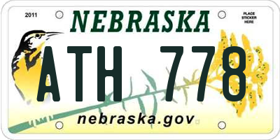 NE license plate ATH778