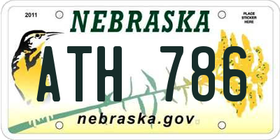NE license plate ATH786