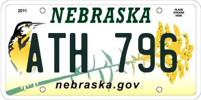NE license plate ATH796