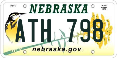 NE license plate ATH798