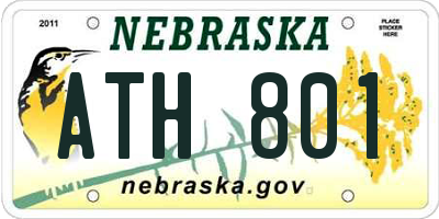 NE license plate ATH801