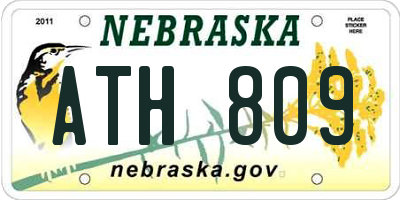 NE license plate ATH809
