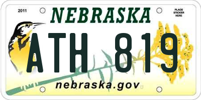 NE license plate ATH819