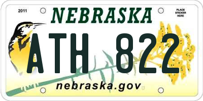 NE license plate ATH822